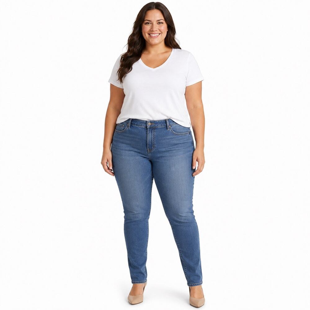 NYDJ 16W Skinny Jeans Women’s Blue Stretch Denim 33” Long Not Your Daughter’s